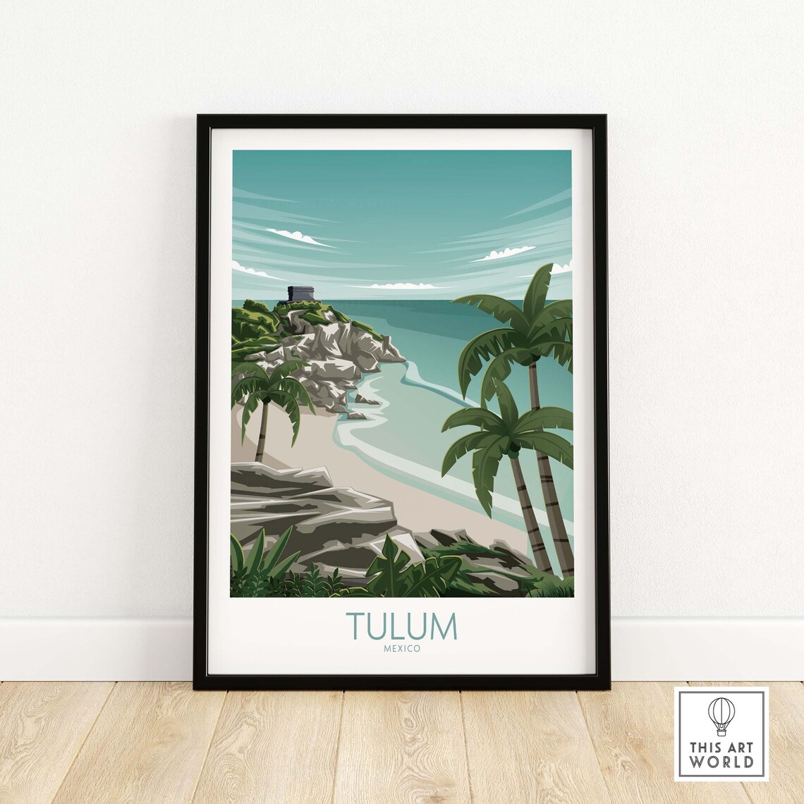 Tulum Mexico Travel Poster, Latin America Art Print
