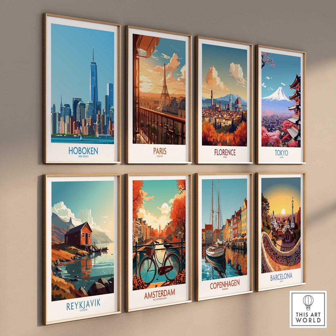 Hoboken New Jersey Skyline Waterfront Downtown Manhattan Poster - Image 3