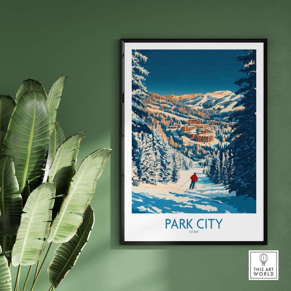 Park City Utah Skiing Travel Poster - Image 2