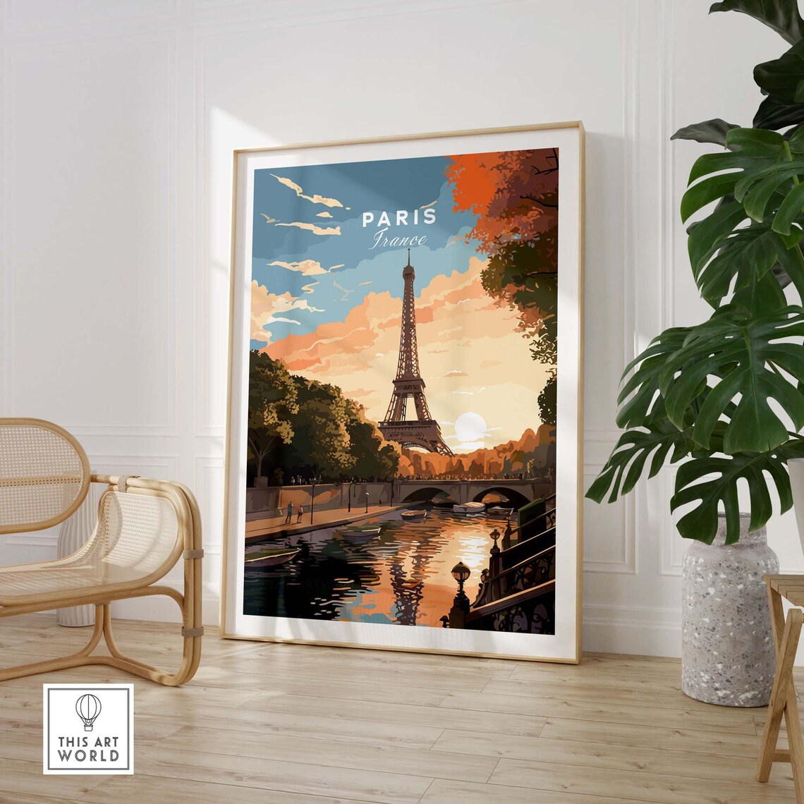 Paris Travel Poster, Eiffel Tower Art Print - Image 3
