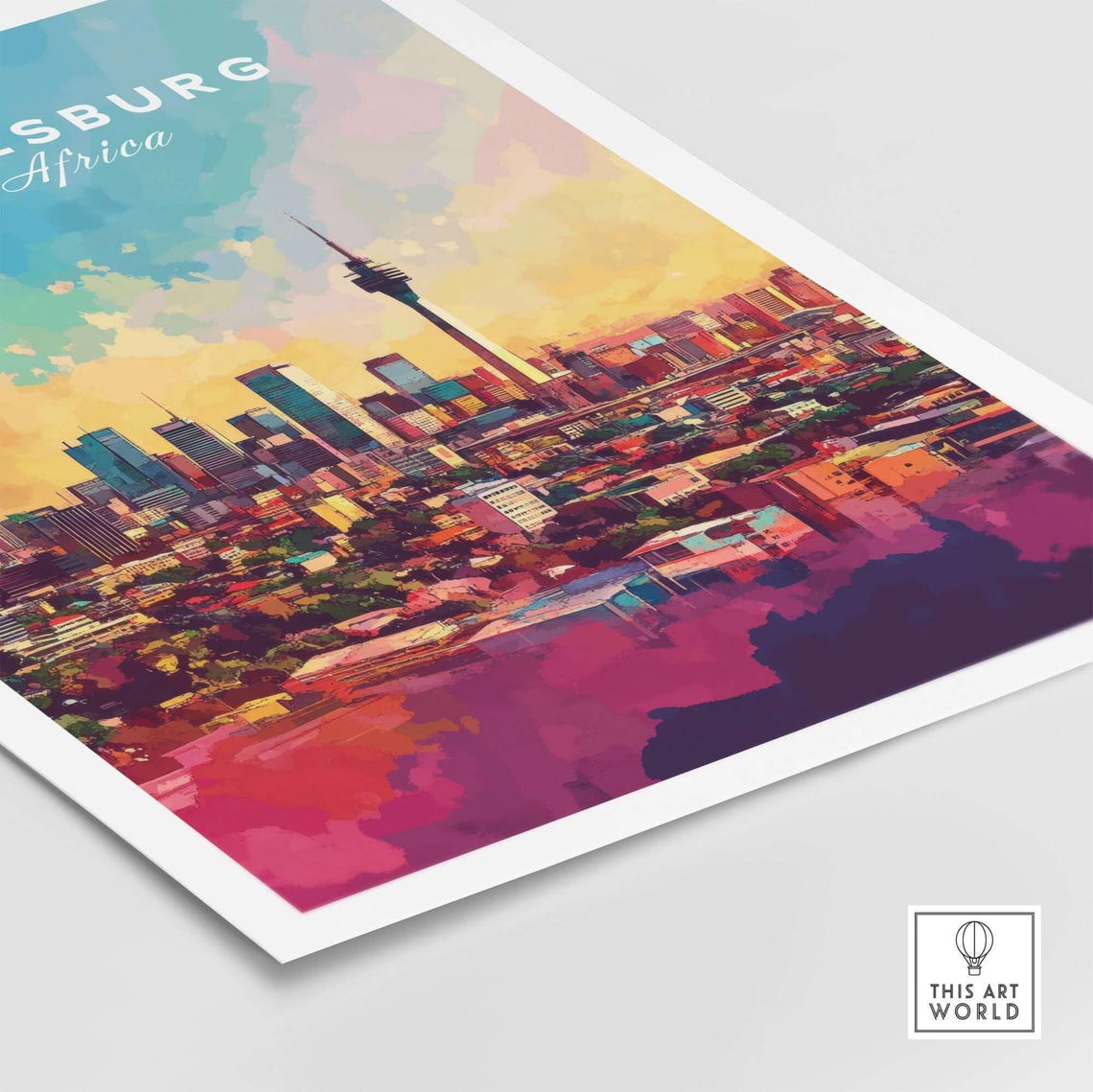 Johannesburg Skyline, South Africa Travel Poster - Image 5