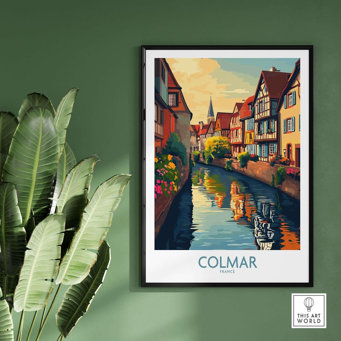 Colmar France Little Venice Canal Reflections Vintage Travel Poster - Image 2