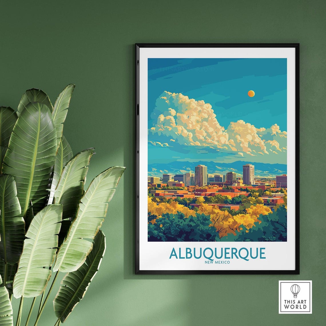 Albuquerque New Mexico Desert City Sandia Sunset Travel Poster - Image 2