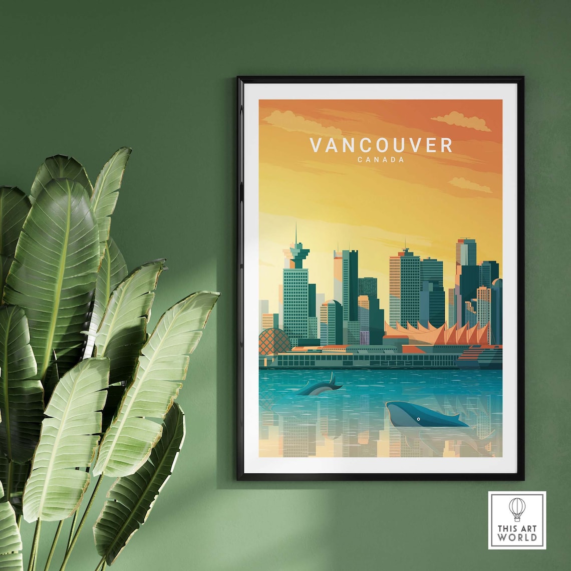 Vancouver Canada Travel Poster, Place-Inspired Art Print