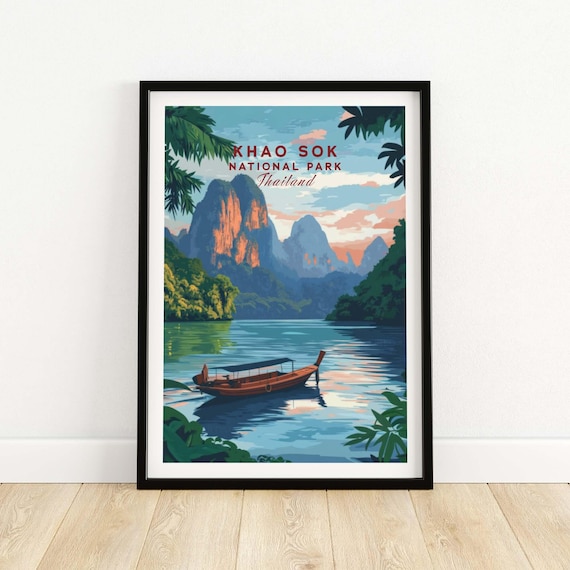 Khao Sok Wall Hanging, Thailand Illustration