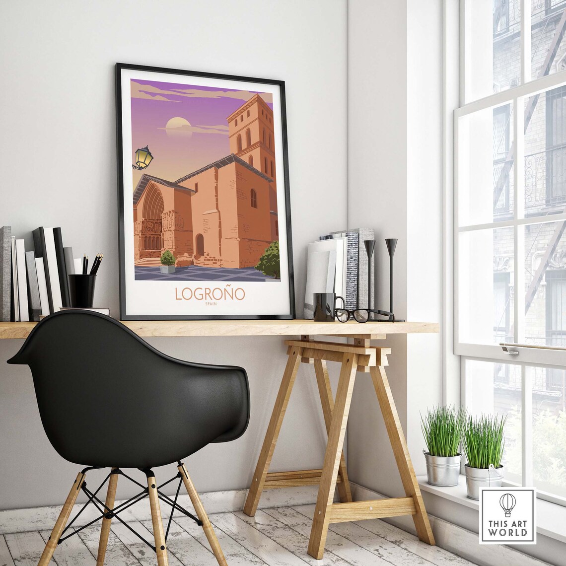 Logrono Spain Travel Poster, European City View - Image 4