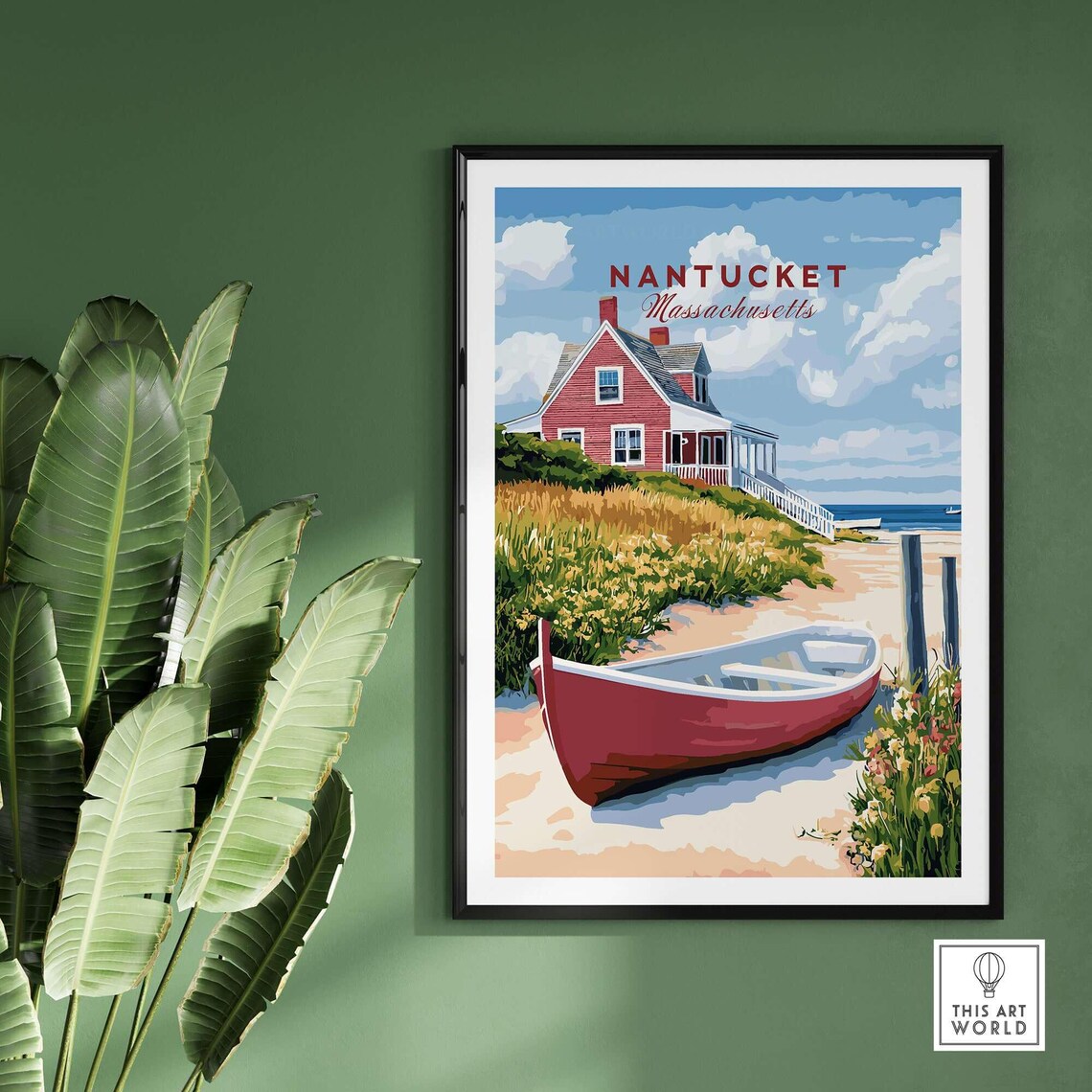 Nantucket Art Print, Massachusetts Living Room Decor - Image 2