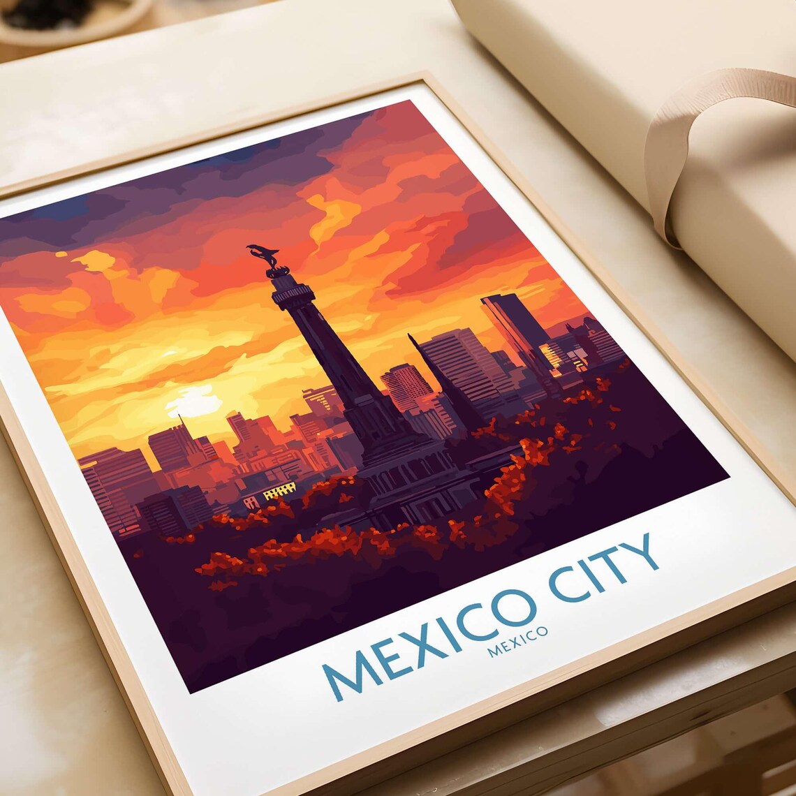 Mexico City Travel Poster, Office Wall Art