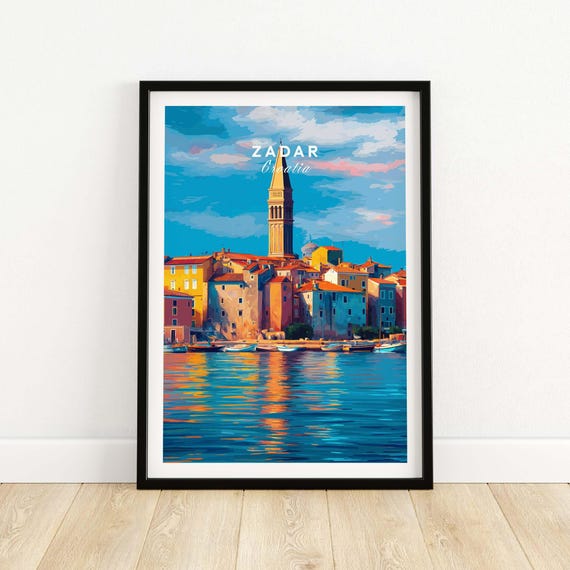 Zadar Cityscape Poster Vibrant Coastal Wall Art