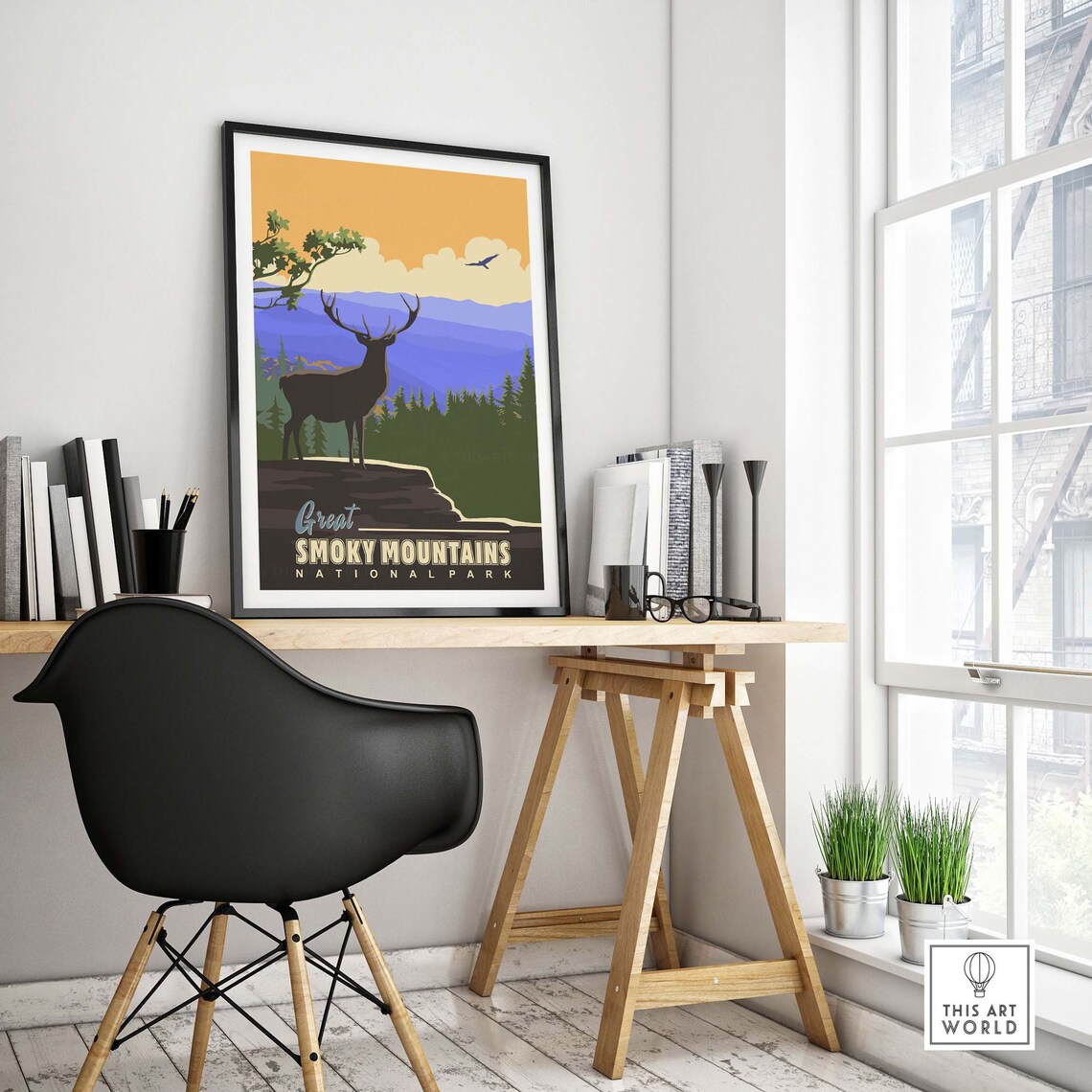 Smoky Mountain National Park Travel Poster Art Print - Image 4