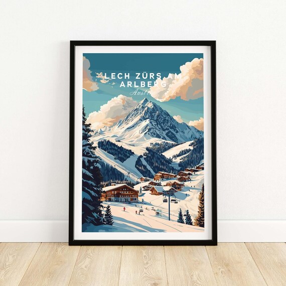 Lech Zurs am Arlberg Austria Alpine Ski Village Painted Poster
