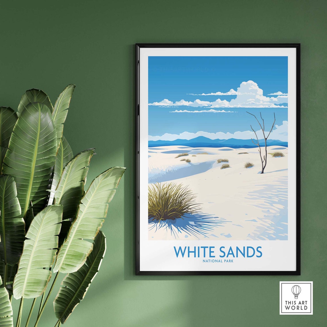 White Sands National Park White Dunes Blue Sky Desert Art Poster - Image 2