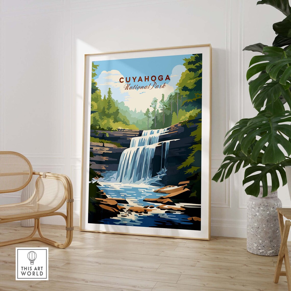 Cuyahoga National Park Brandywine Falls Lush Forest Falls Poster - Image 3