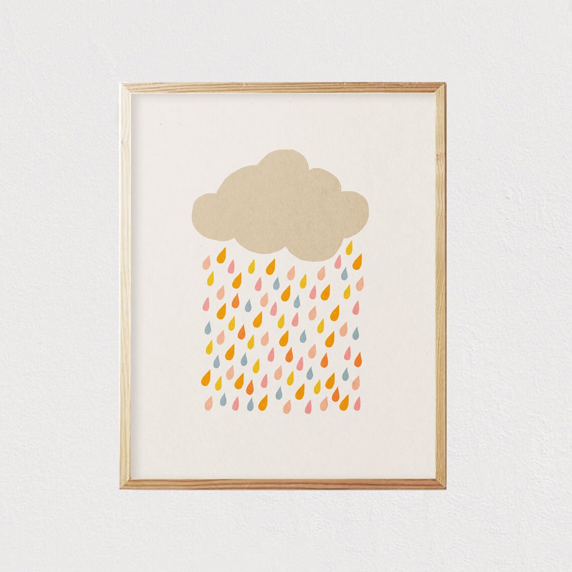 Cloud Drops Mid-Century Modern Wall Art Print