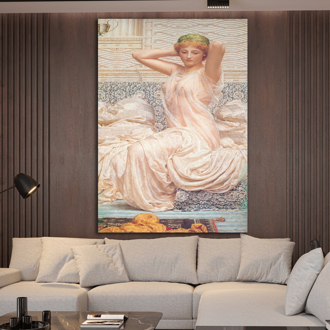 Albert Joseph Moore Silver Classical Beauty White Drapery Poster - Image 3