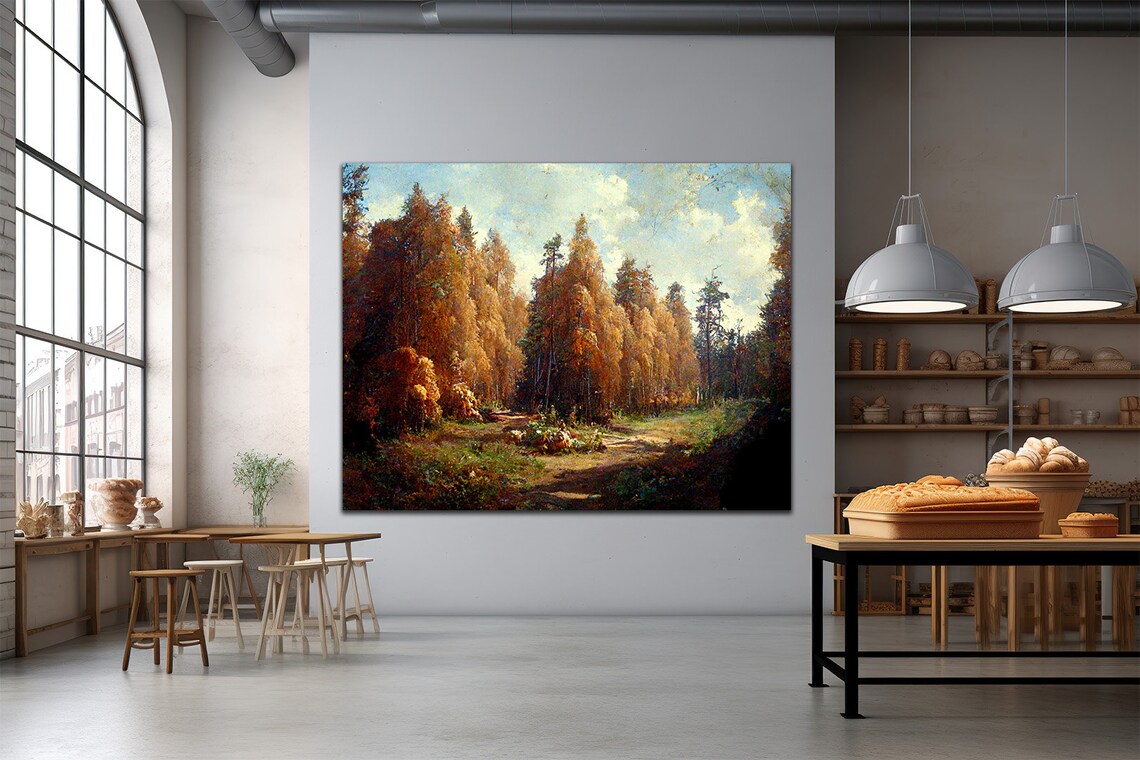 Tree Landscape Art Print, Distressed Landscape - Image 3