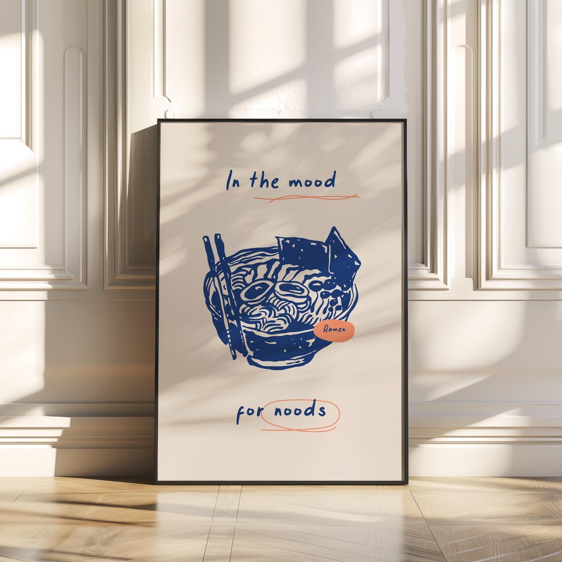 Ramen Noodle Food Art Print, Japanese Kitchen Decor