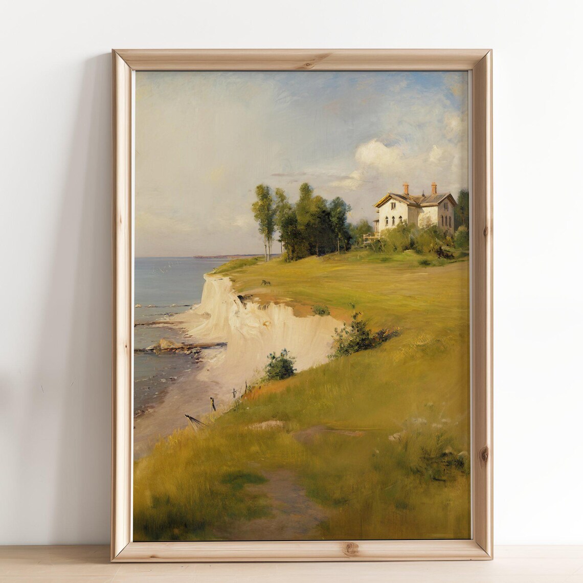 Spring Landscape Painting, Cottagecore Farmhouse Decor