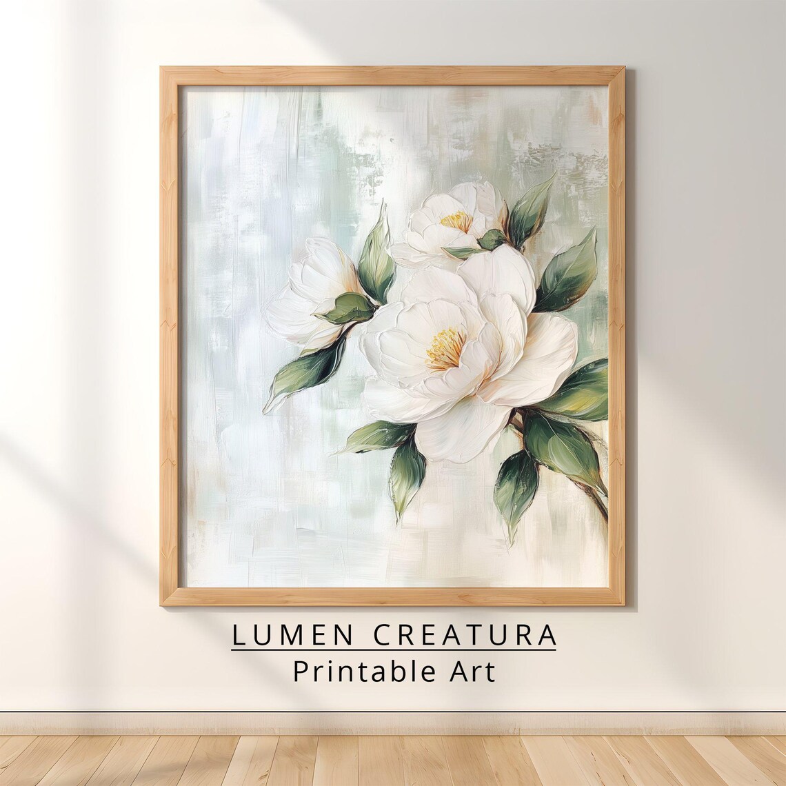 Camellias Flower, Muted Vintage Botanical Art