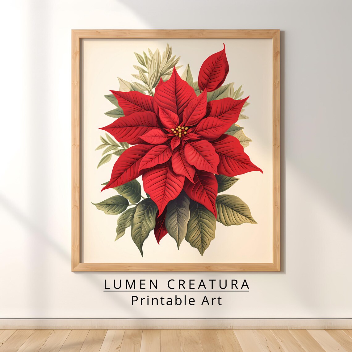 Vintage Poinsettia Antique Flower Art Print - Image 3