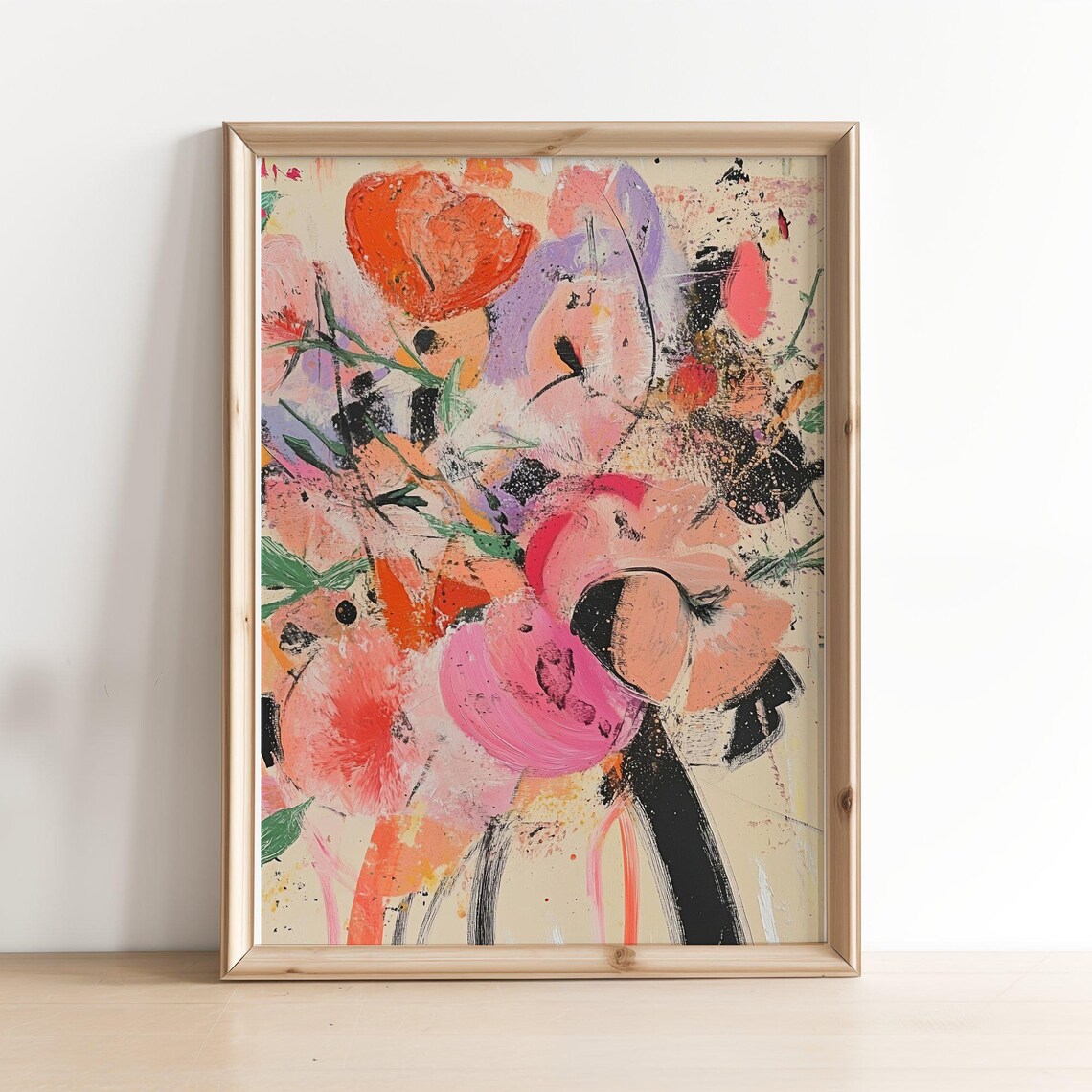 Vintage Abstract Botanical Floral Bouquet Art Print