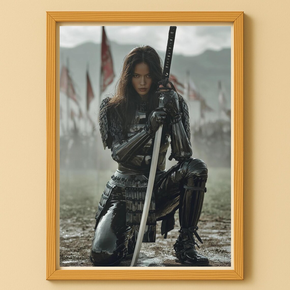 Samurai Warrior Woman Dark Fantasy Art Print