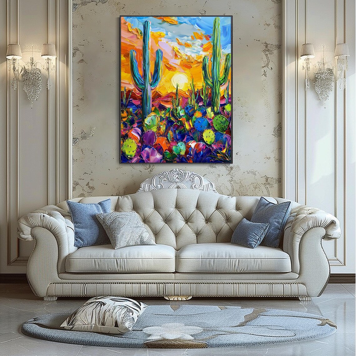 Cactus Flower Colorful Desert Wall Art Print - Image 4