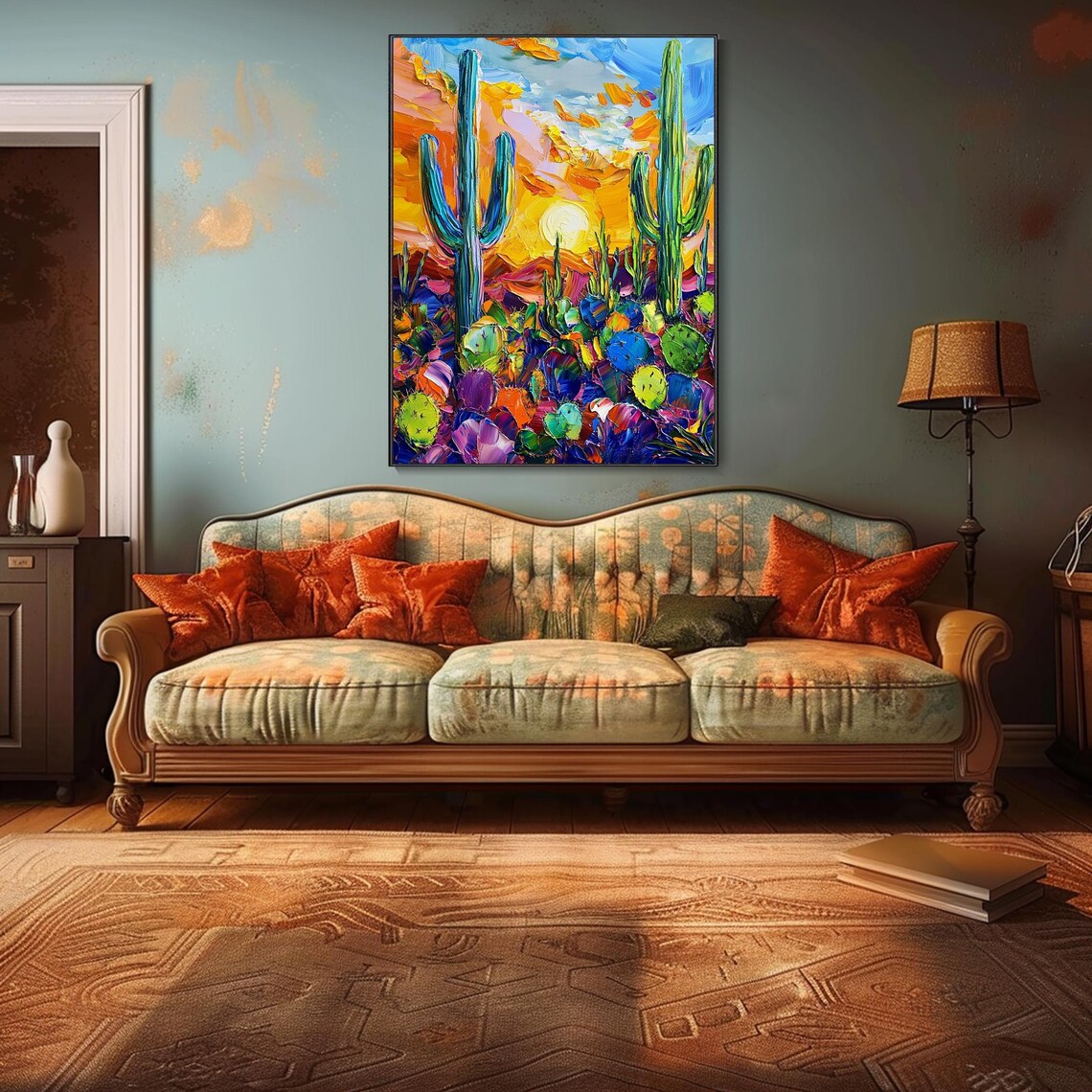 Cactus Flower Colorful Desert Wall Art Print - Image 3