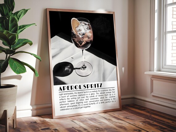 Aperol Spritz Retro, Italian Cocktail Art Print
