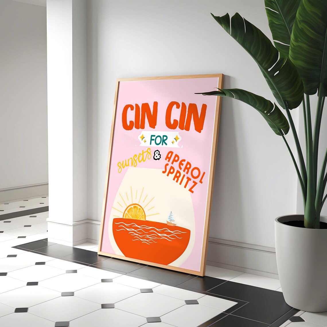 Aperol Spritz, Italian Cocktail Art Print - Image 8