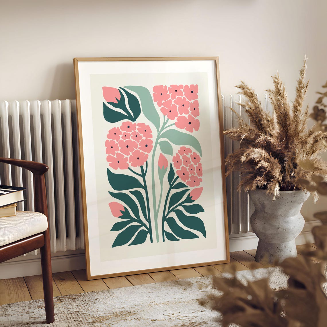 Vintage Botanical Floral Poster Framed And Ready To Hang Ecofriendly Wall Art