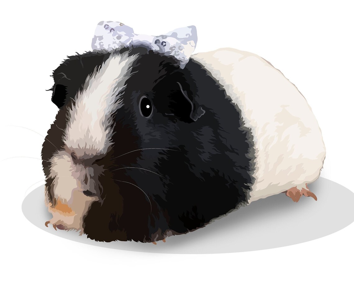 Regal Guinea Pig Portrait Custom Royal Pet Painting Gift Wall Art