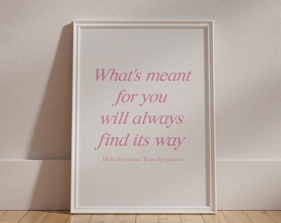 Pink Motivational Quote Print, Minimalist Poster