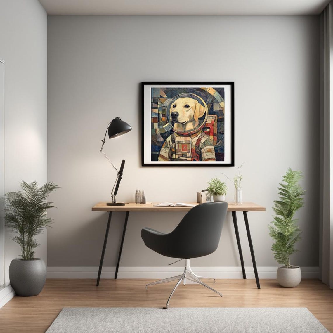 Labrador Astronaut Mosaic Art Dog in Space Suit Funny Poster - Image 3