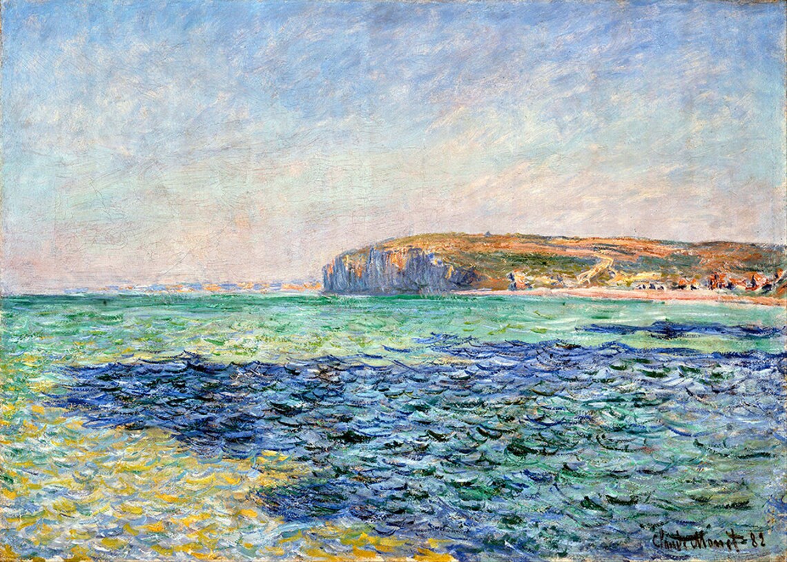 Claude Monet Shadows On The Sea The Cliffs At Pourville Fine Art Glice 1882 Sku 0142 - Image 2