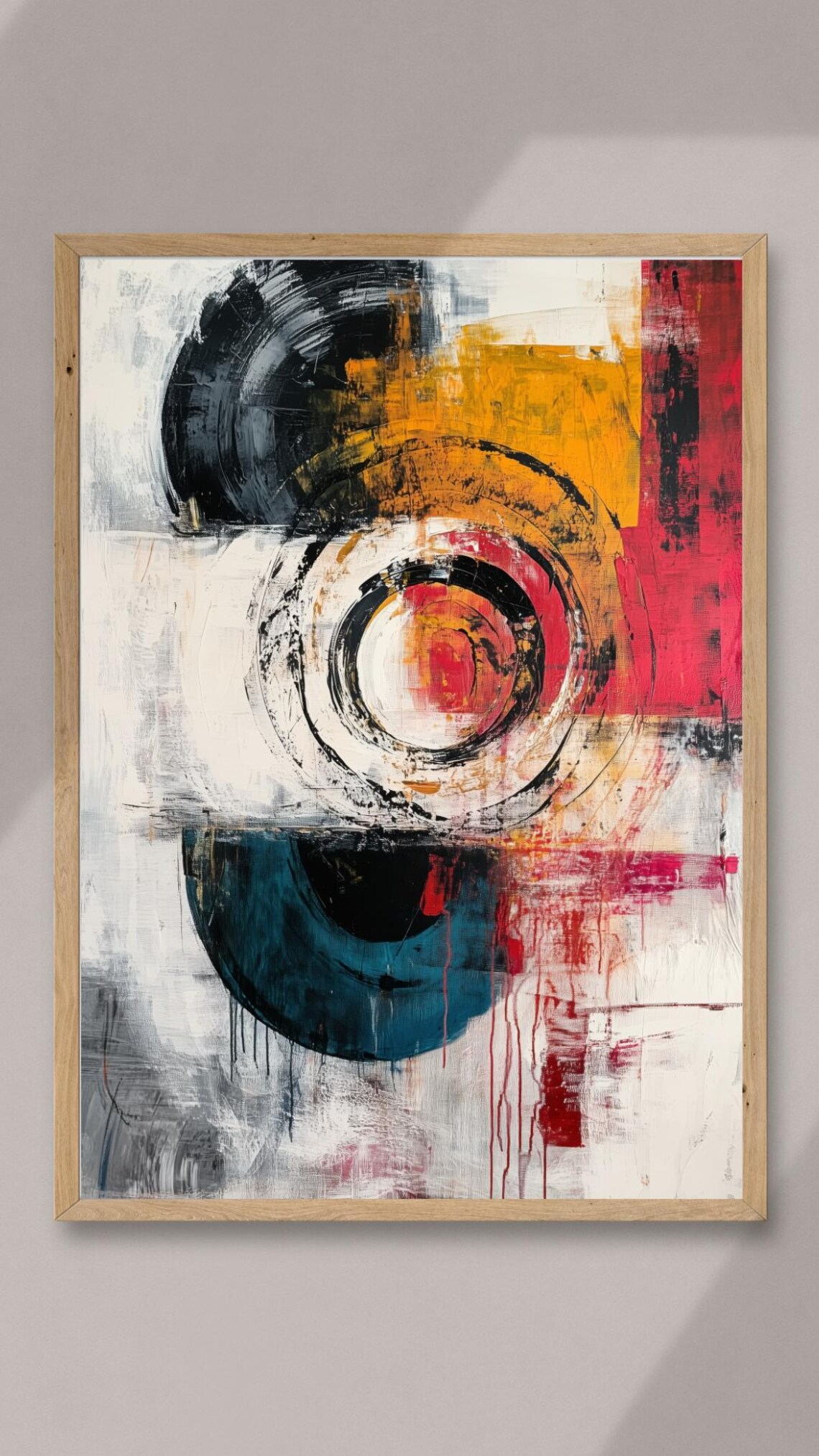 Bold Abstract Circles, Modern Urban Expressionist - Image 2
