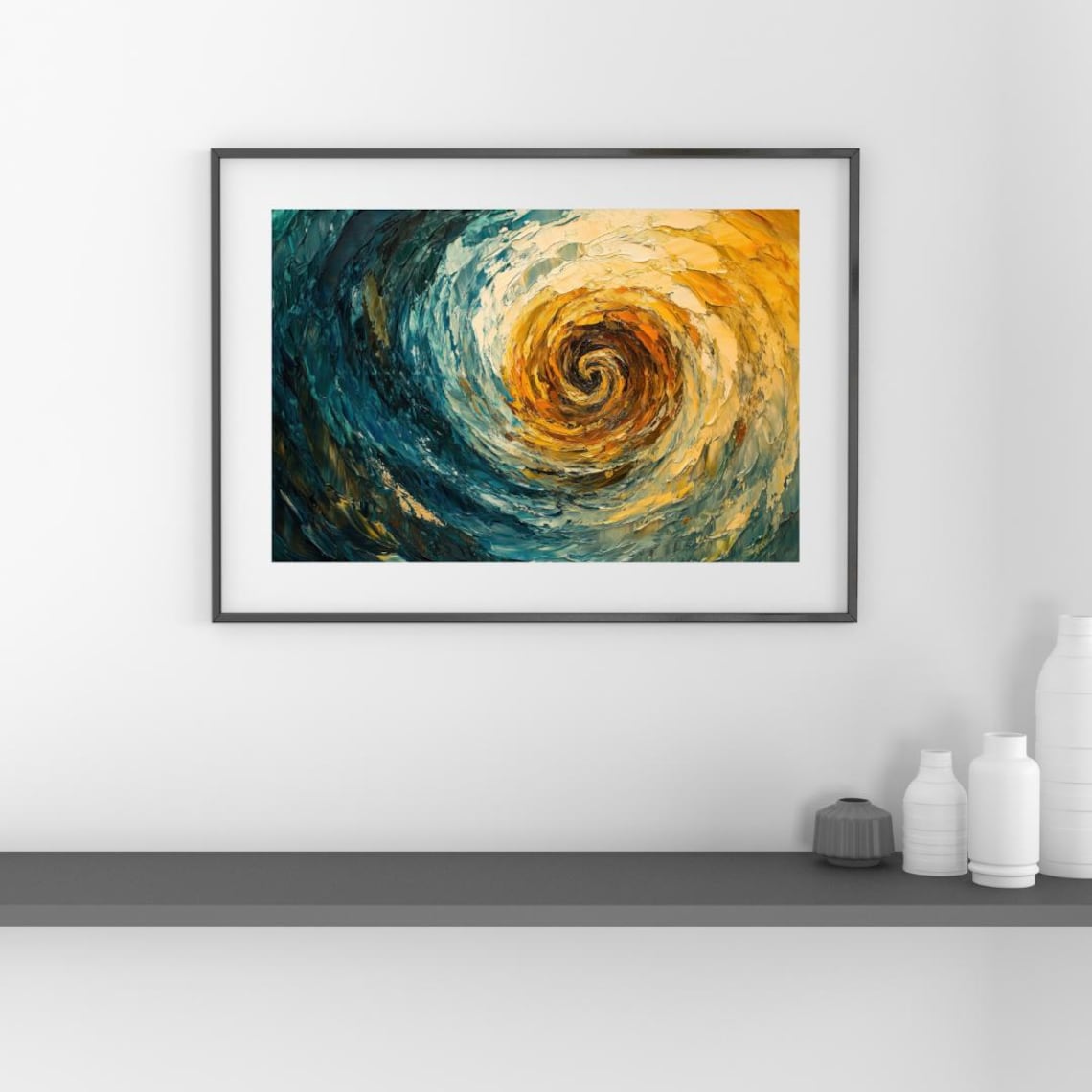 Golden Spiral Abstract Energy Vortex, Zen Inspired Art Print - Image 2