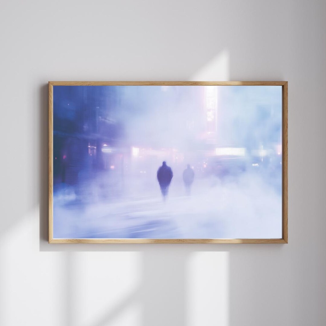 Blurry City Silhouettes, Dreamlike Urban Fog Art Print - Image 3