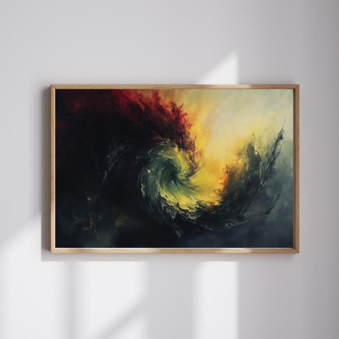 Whirl Of Chaos Abstract Oil Painting, Dark Mood Decor - Image 5