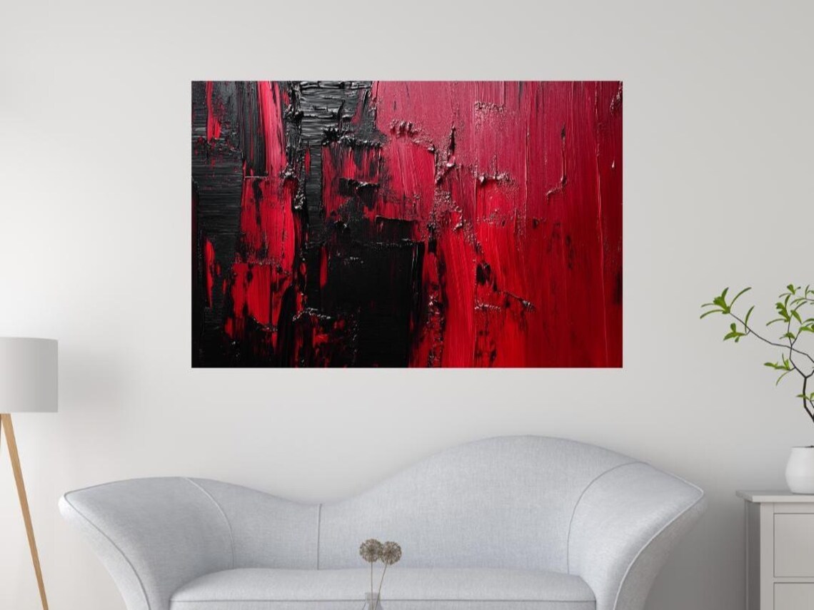 Abstract Modern Texture Painting, Moody Wall Decor - Image 4