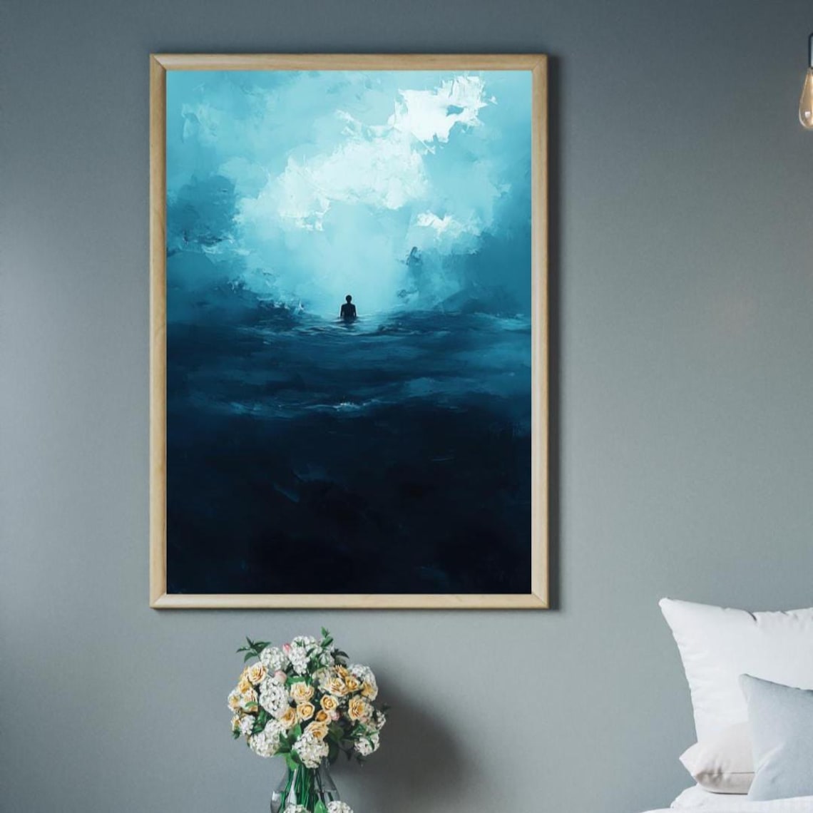 Solitude In Blue, Abstract Ocean Painting