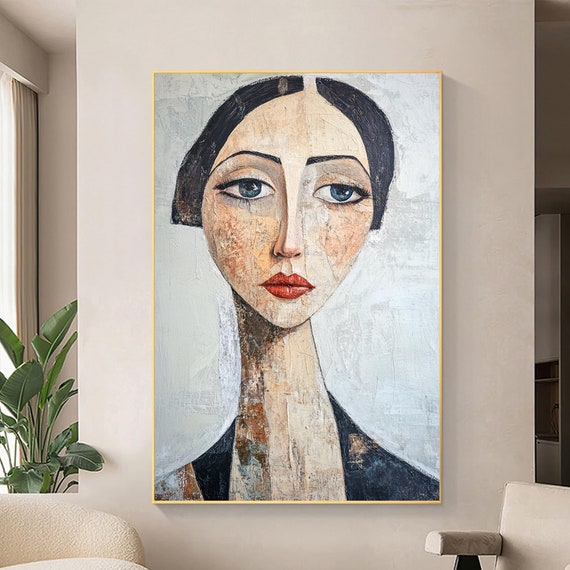 Abstract Portrait Art Print, Modern Female Model