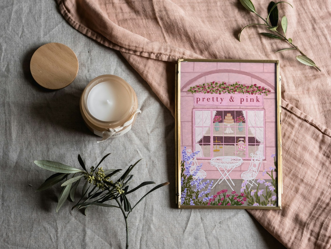Pretty Pink Café Coffee Shop, Kitchen Wall Art - Image 2