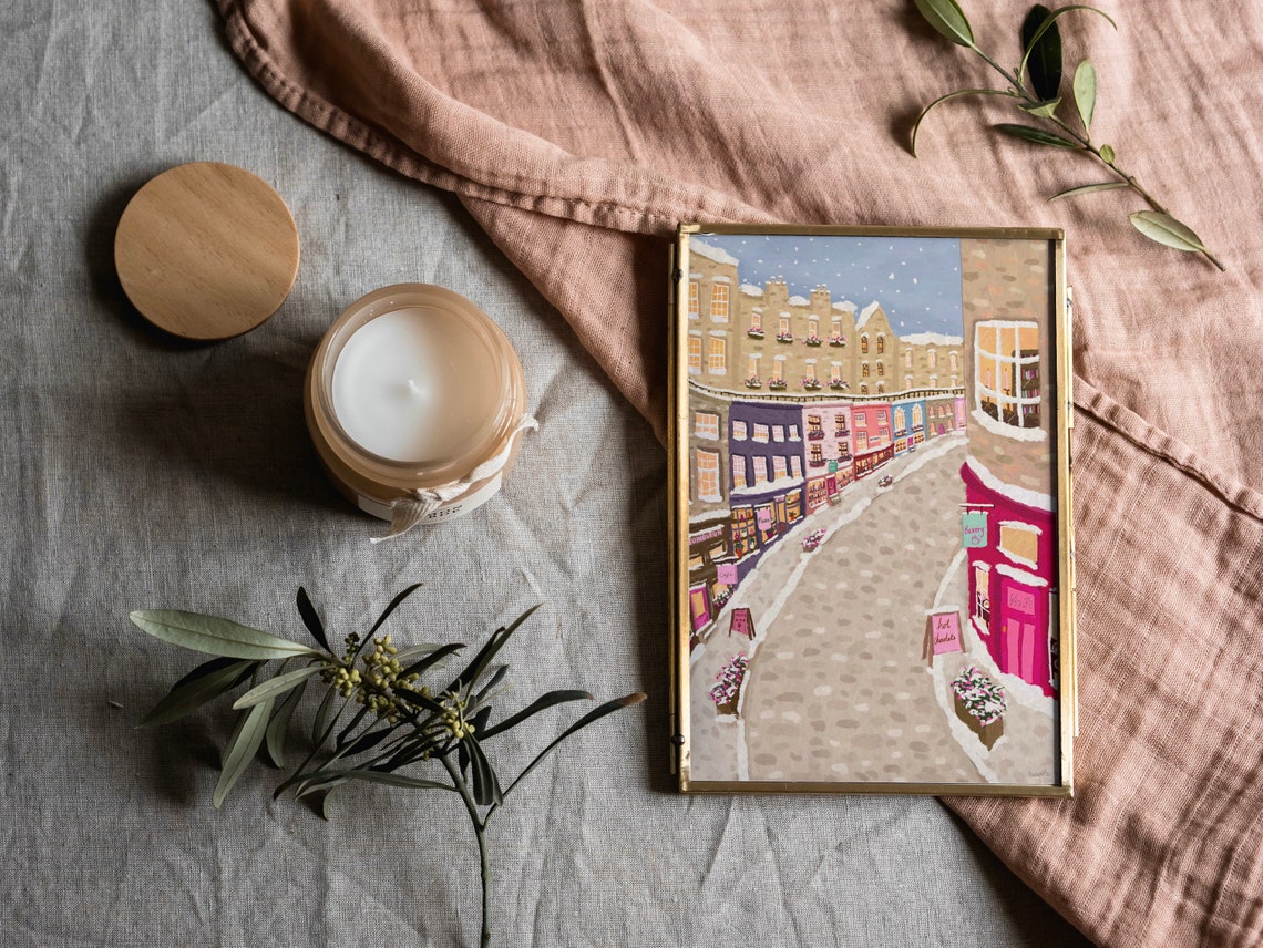 Snowy Edinburgh Christmas Travel Poster - Image 2