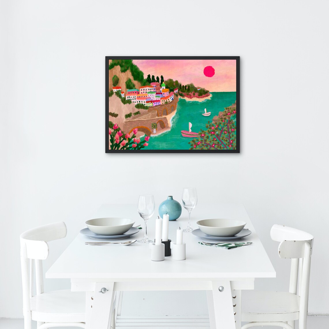 Amalfi Coast - Minimalist Beach Art Print - Image 2