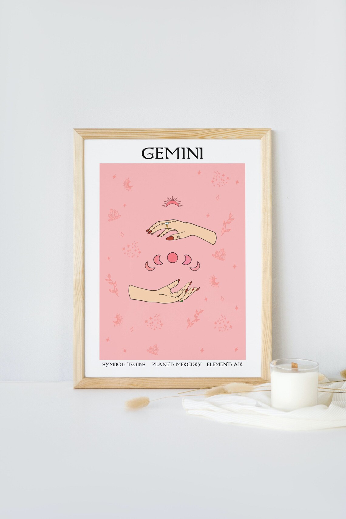 Gemini Witch Hands Zodiac Art Print, Horoscope - Image 6