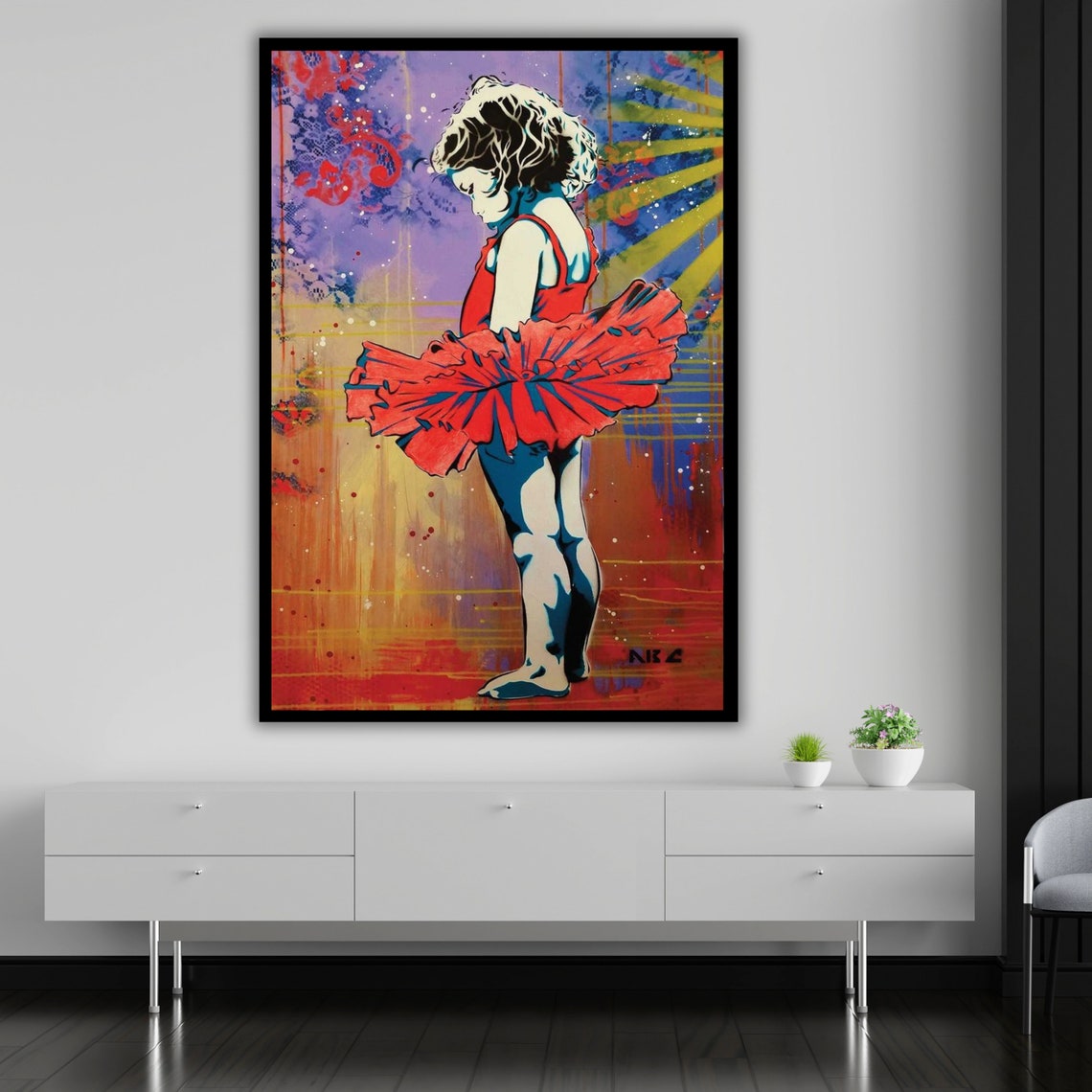 Dancer Girl Wall Art Ready To Hang Female Dancer Artwork Ballet Dancer Decor Dance Lover Gift - Image 5