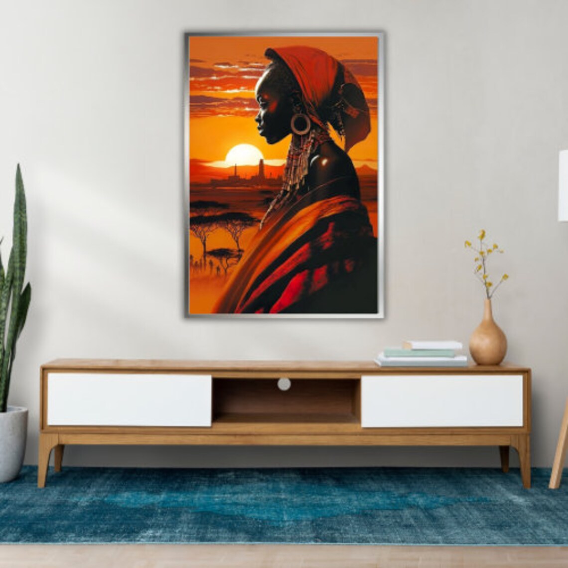 African Beauty Wall Art Ready To Hang African Decor Wall Hanging Nature Art Wall Decor - Image 4