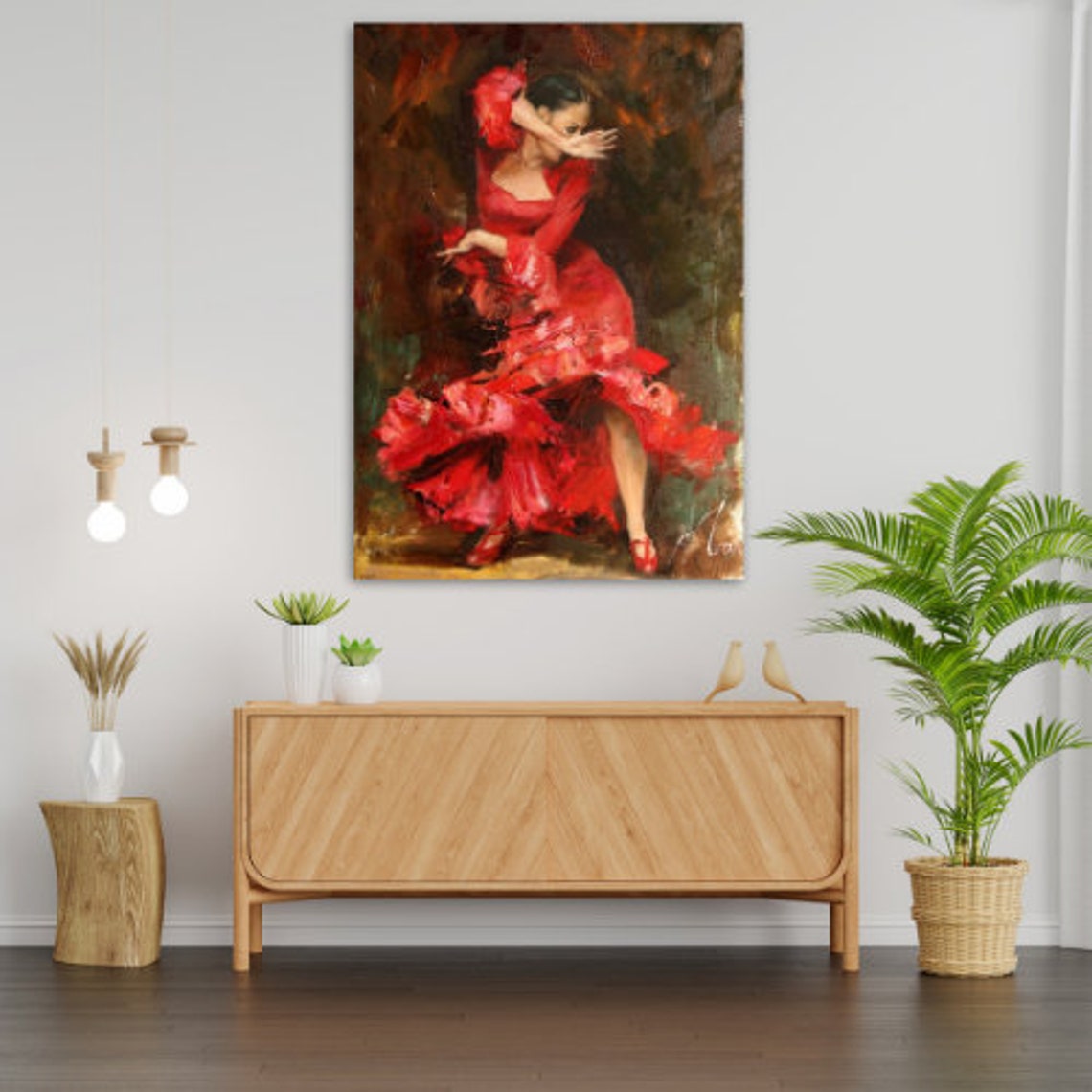 Flamenco Female Dancer Wall Art Ready To Hang Flamenco Dancer Artwork Wall Decor Gift - Image 4
