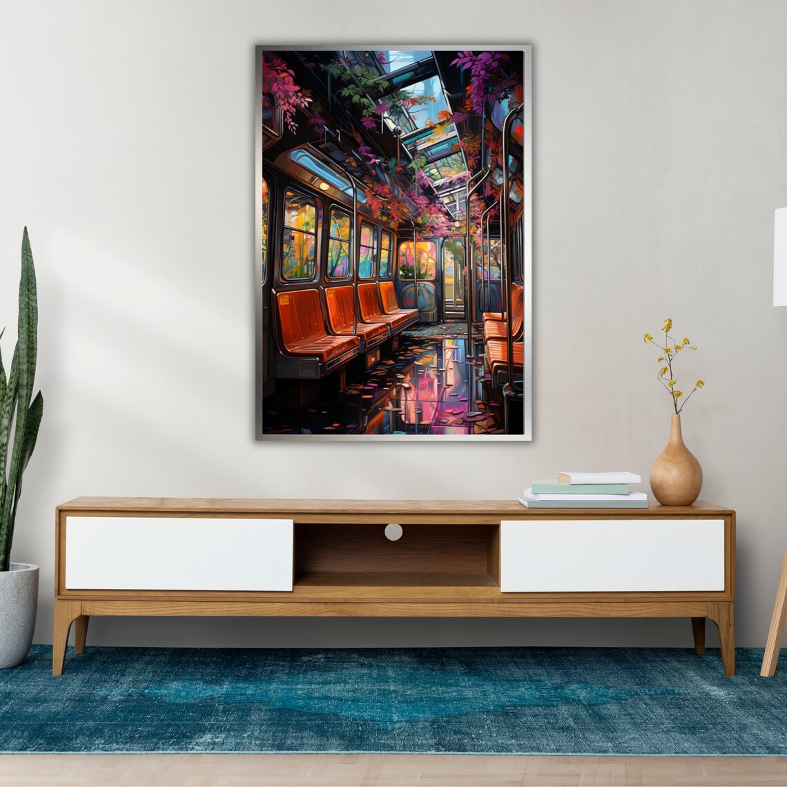 Train Wall Art Vintage Train Decor Train Engine Painting Railroad Wall Decor Train Lover Gift - Image 2